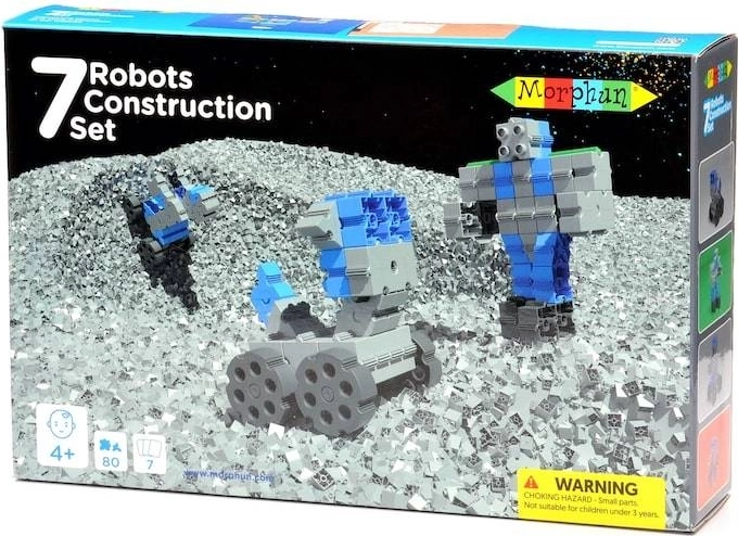 MORPHUN Baukasten 7 Roboter, 80 Teile