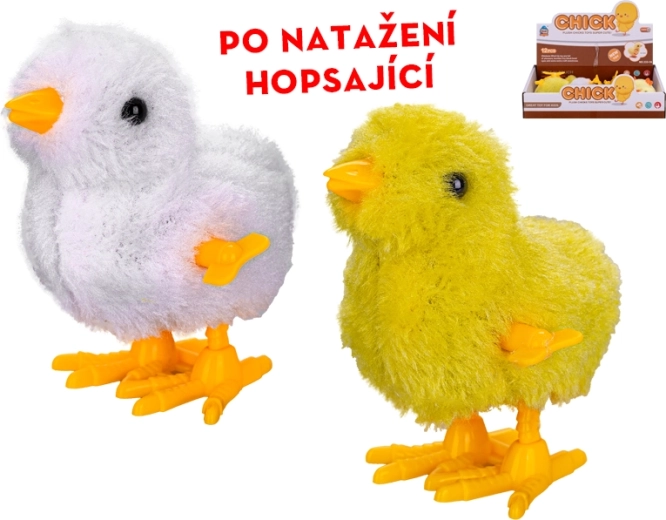 Poussin en peluche sautillant 9 cm à remontoir