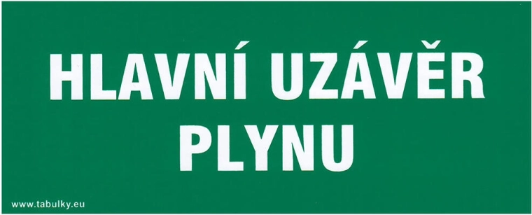 Self-adhesive safety sign Main gas shutoff 210 × 87 mm