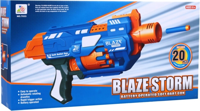 Elektrische pistoolblaster Blaze Storm met 20 foam pijltjes, bereik tot 10 m
