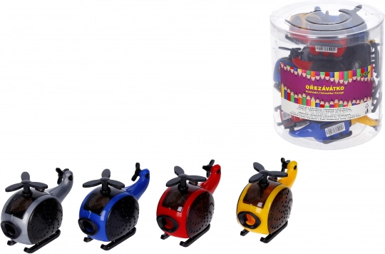 Puntenslijper met opvangbakje in de vorm van een helikopter