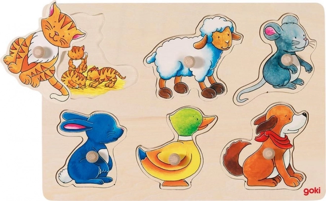 Puzzle encastrable en bois maman et bébé