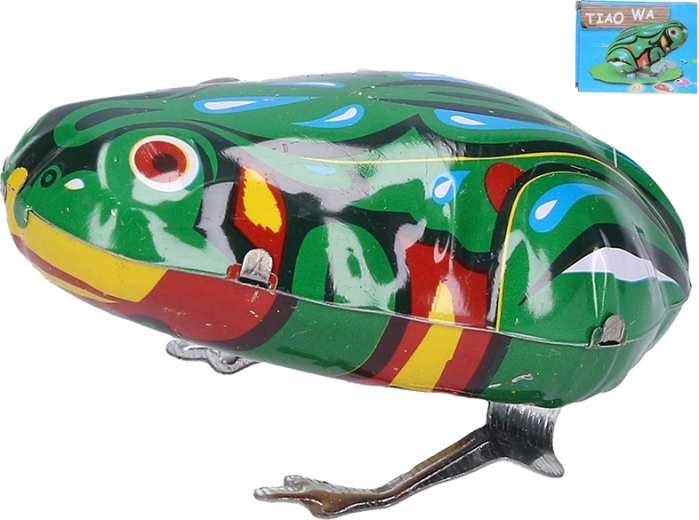 Metal wind-up jumping frog (retro)