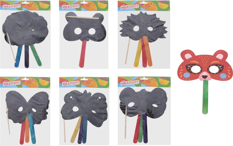 Scratch-off animal masks – creative set of 3