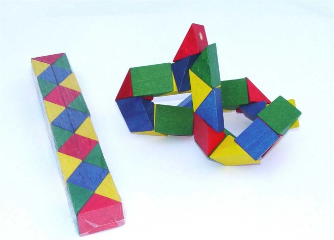Colorful wooden snake puzzle