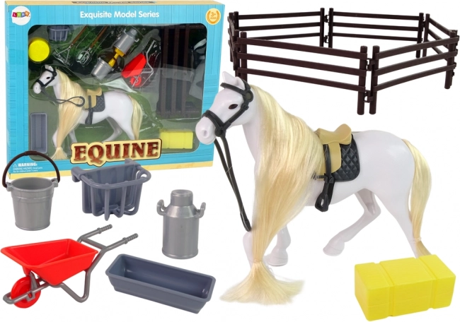 Horse Figurine with Brushable Mane and Accessories
