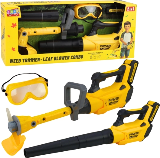 Kindertuinset 2-in-1 – grastrimmer en bladblazer met licht en geluid