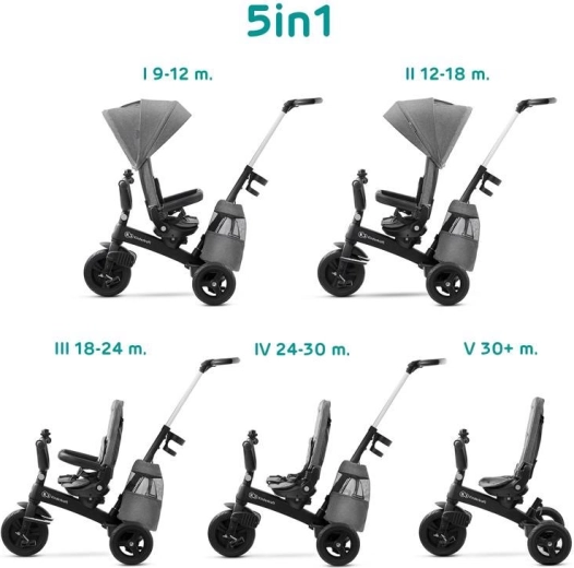 Tricycle KINDERKRAFT Easytwist Platinum Grey