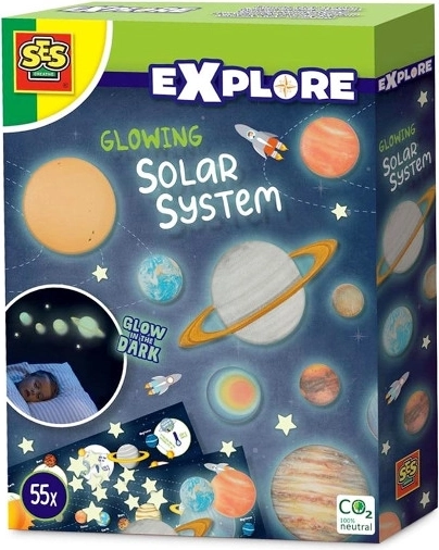 SES lichtgevende zonnestelselset voor muur en plafond