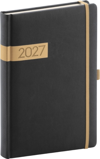 Notique dagagenda Twill 2027 zwart-goud 15 × 21 cm