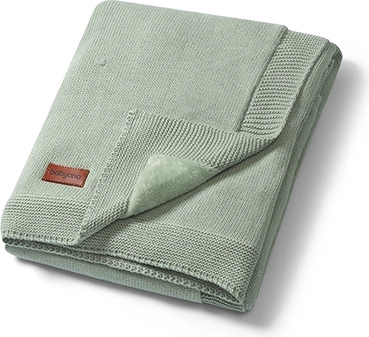 Babyono baby blanket made of natural cotton with flannel lining 75 × 100 cm, dark beige