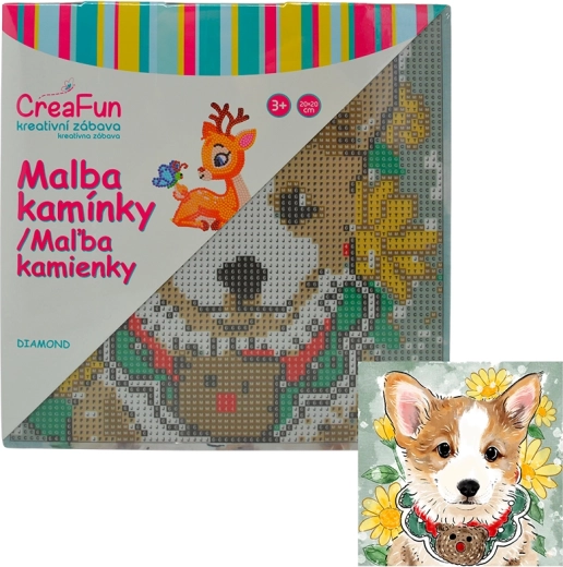 Diamond painting – getekende hond 20 × 20 cm