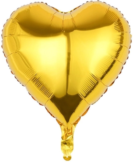 Ballon en aluminium en forme de cœur doré 45 cm
