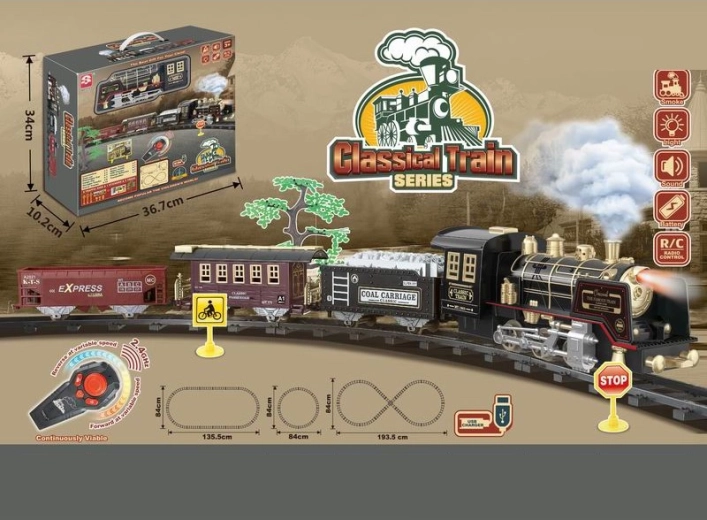 Circuit de train électrique 215 cm LOCO TOYS