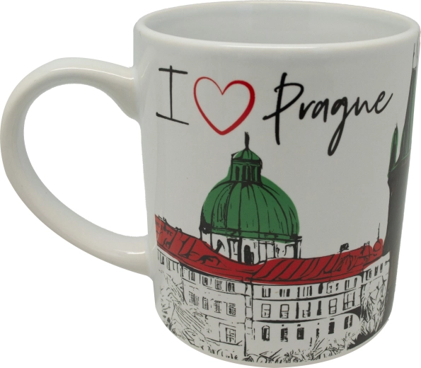 Witte keramische mok met opdruk 250 ml – Top Praag