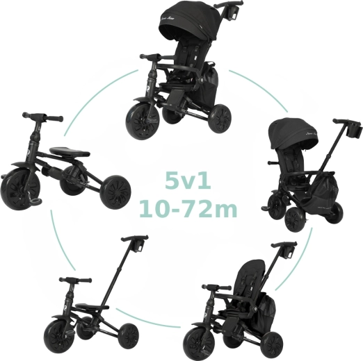 Qplay Nova Max 5-in-1 Tricycle Black