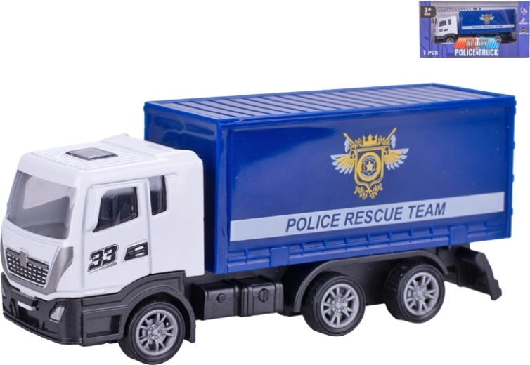 Metalen politieauto met terugtrekmechanisme 12 cm