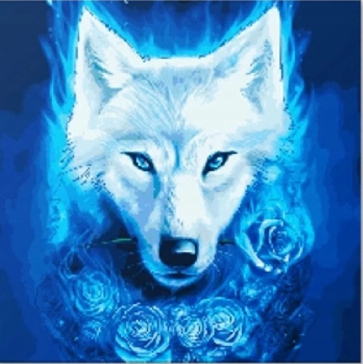 Diamond Painting Magical Wolf 30 × 40 cm