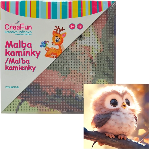 Diamantschilderen – uiltje 20 × 20 cm
