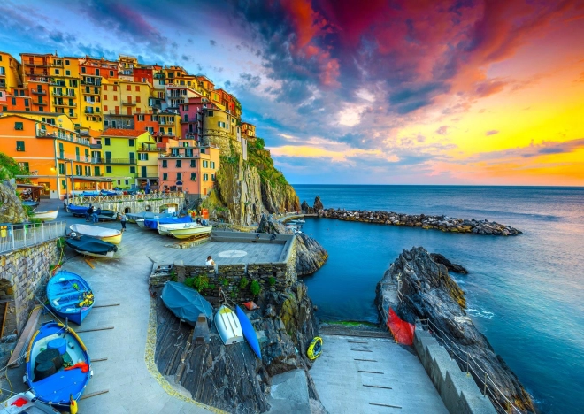 Puzzle Manarola Harbor at Sunset 1000 pieces