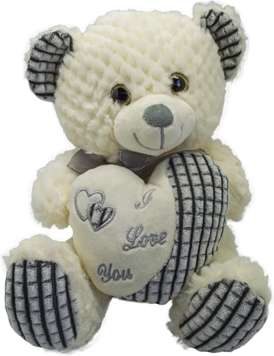 Pluchen teddybeer met hart 30 cm