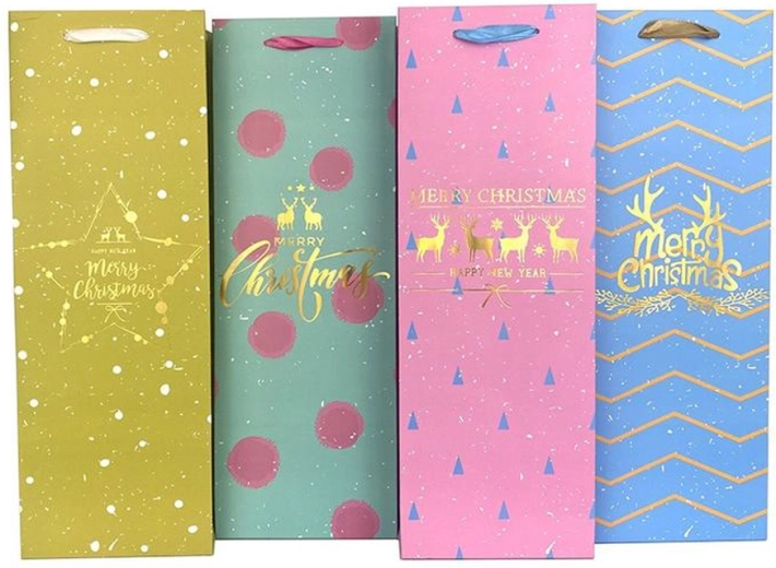 Kerstcadeautas voor wijn 36 × 12,5 × 8,5 cm (mix motieven)