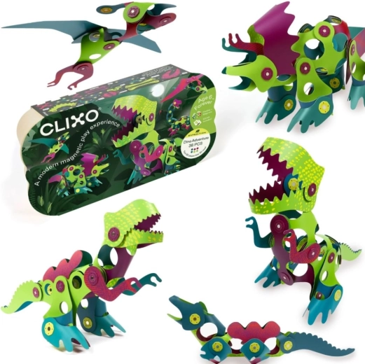 Clixo magnetische bouwset DINO, 36 stukken
