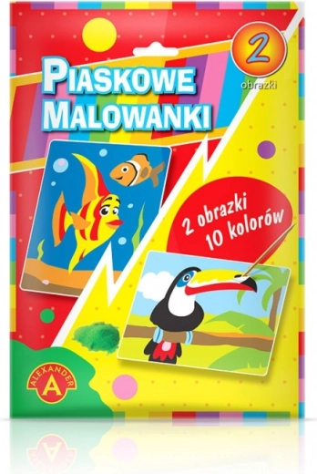 Tableaux de sable - Poissons, toucan