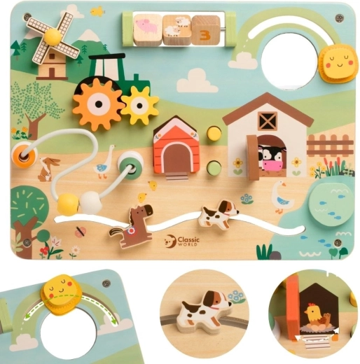 Classic World Wooden Activity Board Farm
