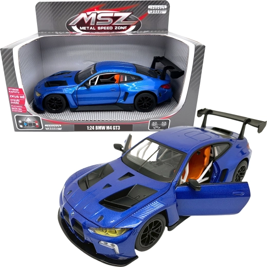 Metallmodell 1:24 BMW M4 GT3 blau mit Licht und Sound