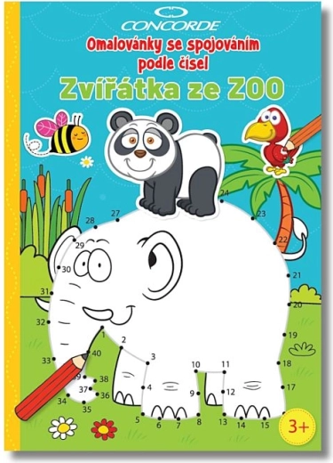 Cahier de coloriage à relier par numéros CONCORDE – animaux du zoo