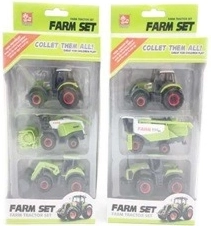Farm service – set of agricultural machines 1:64: tractor, combine harvester, and tractor with front loader