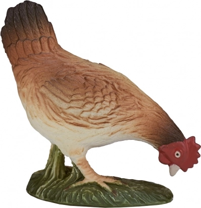 Realistic figurine of a feeding hen