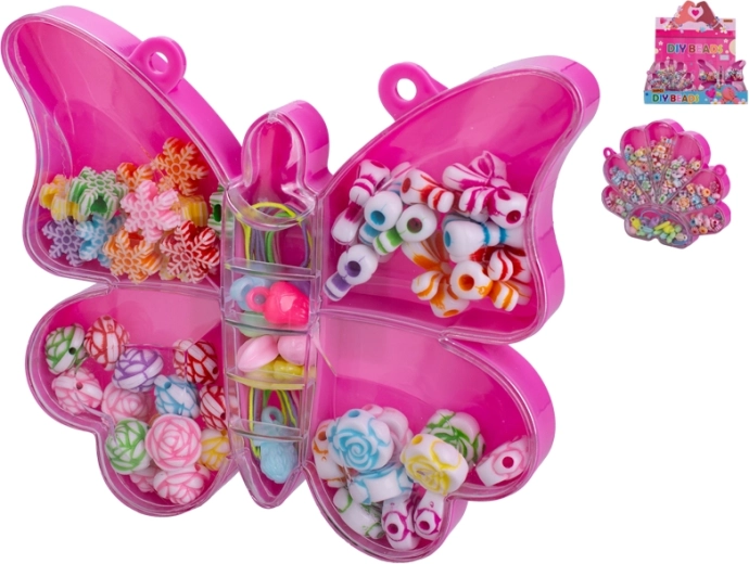 Threading beads in a box for children 3+