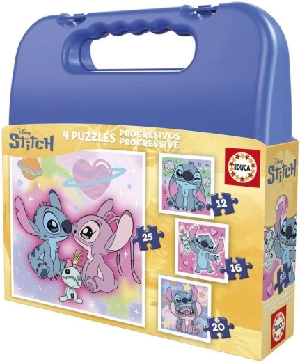 Puzzle en mallette Stitch 4-en-1 (12–25 pièces) EDUCA