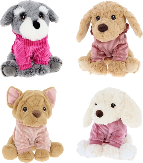 Keeleco pluchen puppy in hoodie 18 cm – 4 soorten