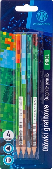 Crayons d'esquisse triangulaires ASTRA HB Pixel 4 pièces