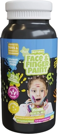 Boti Natural peinture noire naturelle pour peinture au doigt et maquillage du visage 250 ml