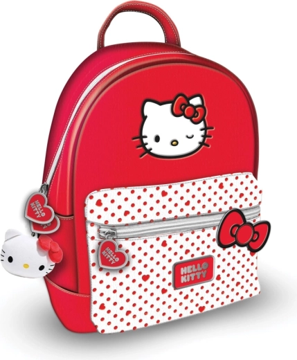 Hello Kitty children's backpack with red polka dots