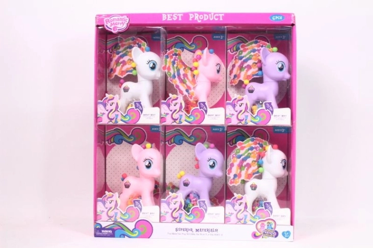 Poneys avec crinière en perles (6 pièces)