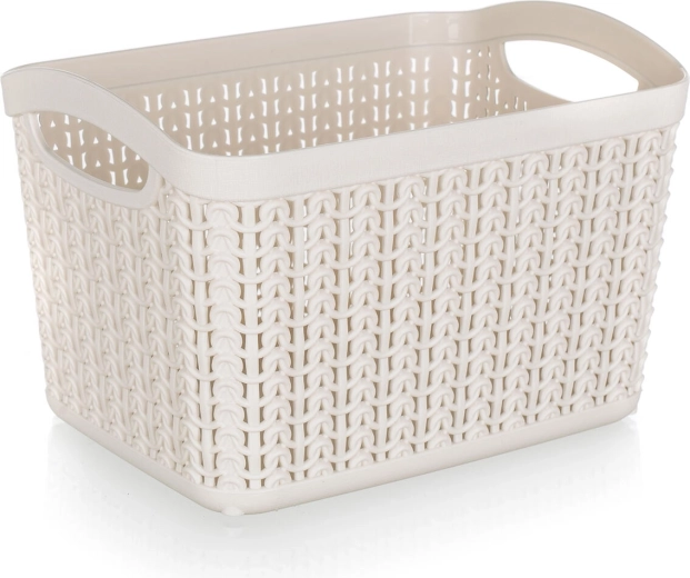 Rattan-look basket 3.3 L cream 21 × 16 × 13.8 cm