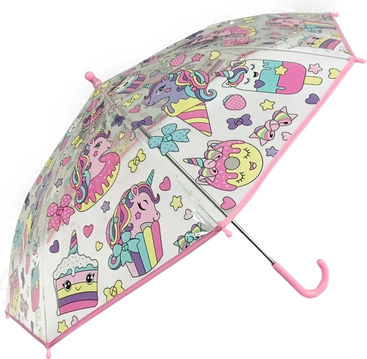 Parapluie transparent pour enfants Licornes
