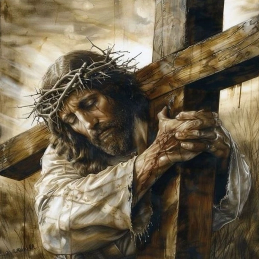 Diamond painting Jezus die het kruis draagt 30 × 40 cm