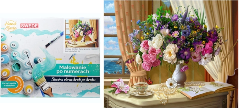 Peinture par numéros – fleurs dans un vase