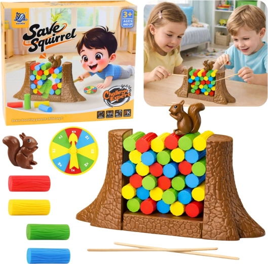 Jeu d’adresse familial Sauve l’écureuil avec spinner