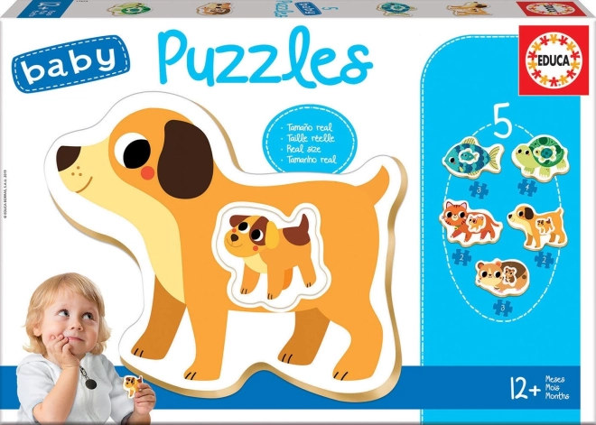 Educa Baby puzzel huisdieren met jongen 5-in-1