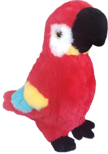 Perroquet ara rouge en peluche 22 cm