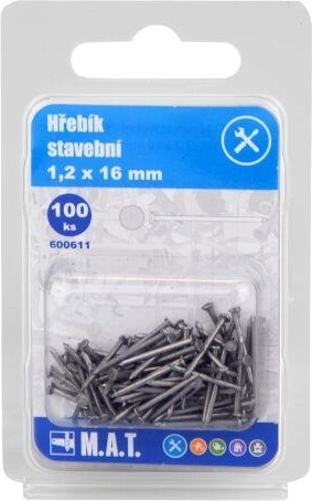 Clous de construction 16 × 1,2 mm, 100 pcs