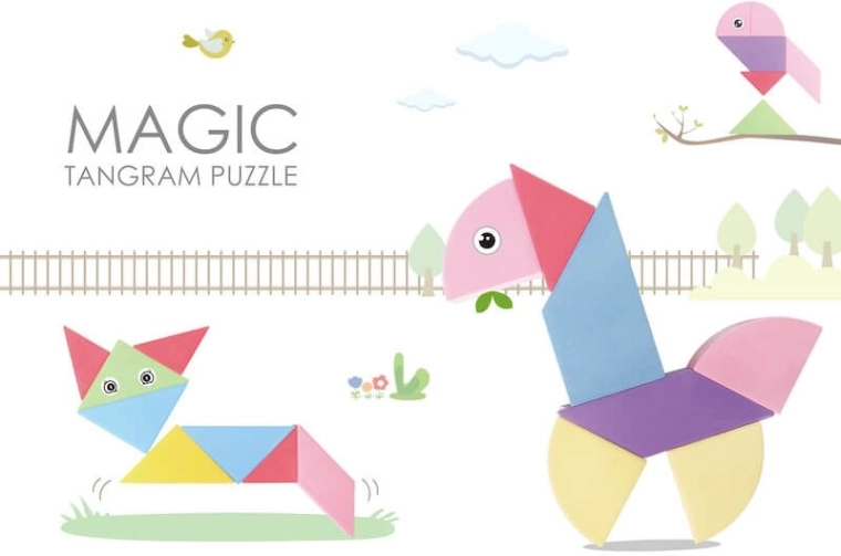 Magnetic Tangram Construction Set - 100 pieces