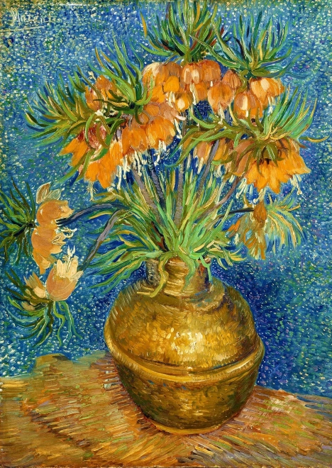 Puzzle Vincent van Gogh : Roses trémières dans un vase en cuivre 1000 pièces